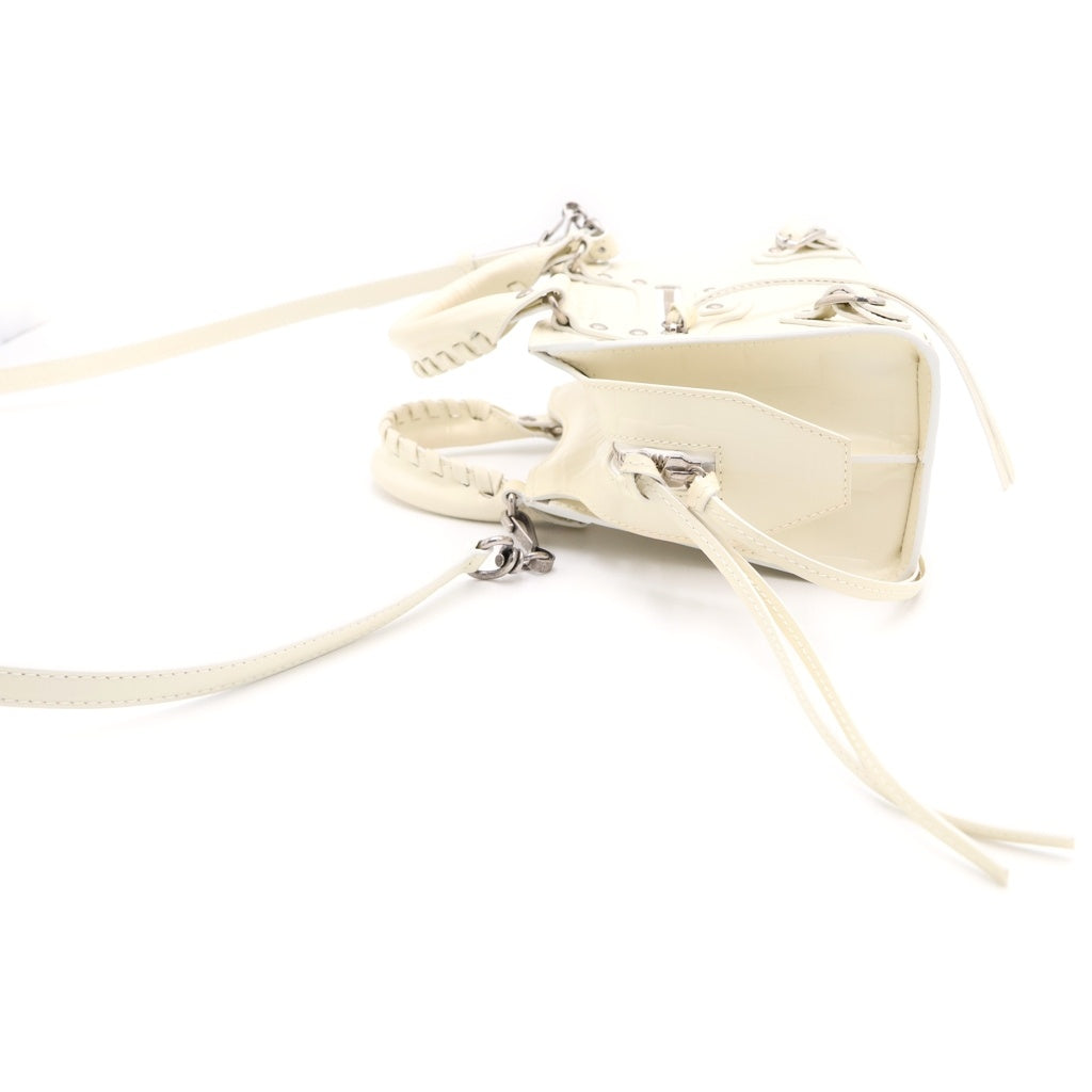 BALENCIAGA(バレンシアガ) ネオクラシック ミニ 2WAYバッグ ハンドバッグ ショルダーバッグ アイボリー ホワイト 型押しクロコ 638524 シルバー金具 レディース