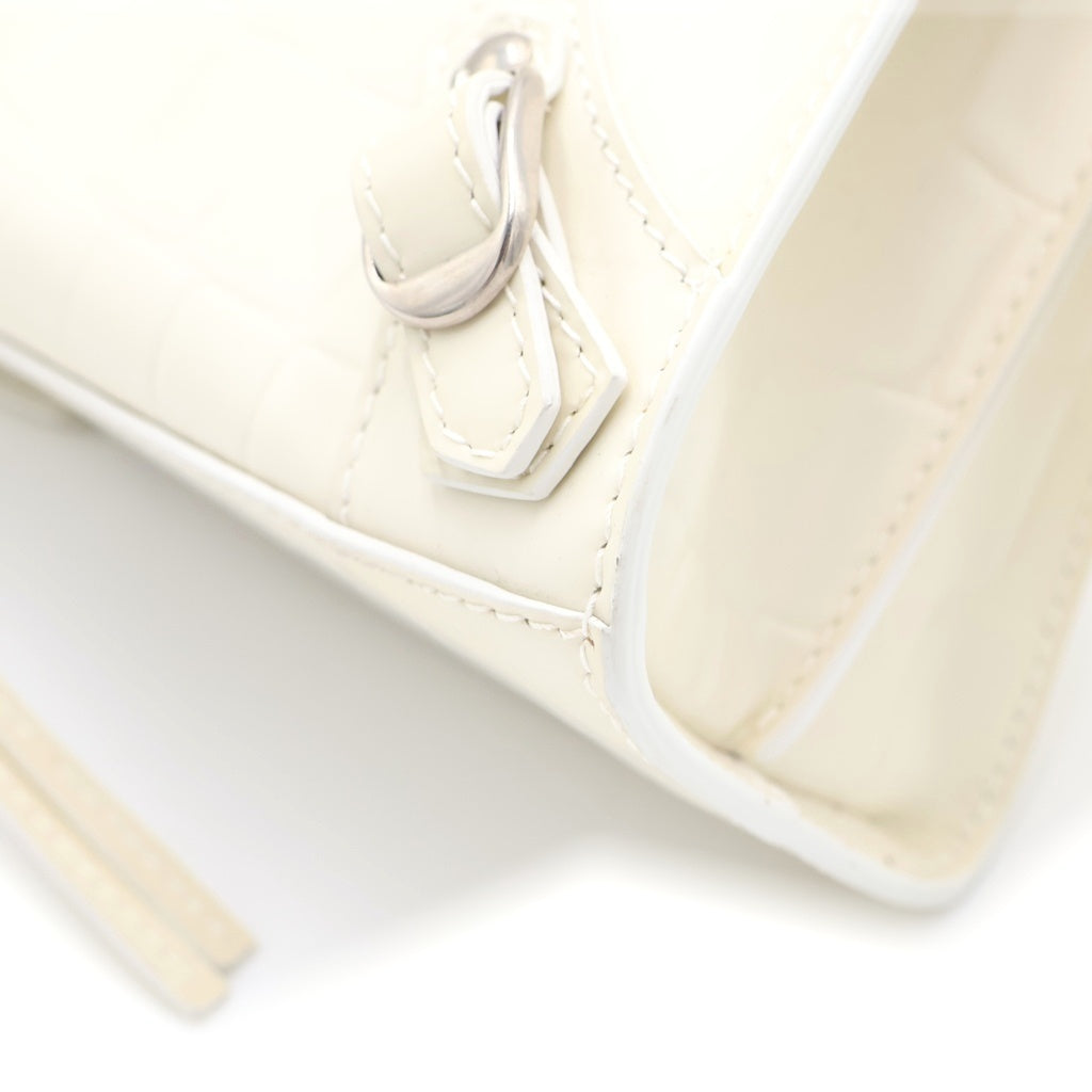 BALENCIAGA(バレンシアガ) ネオクラシック ミニ 2WAYバッグ ハンドバッグ ショルダーバッグ アイボリー ホワイト 型押しクロコ 638524 シルバー金具 レディース