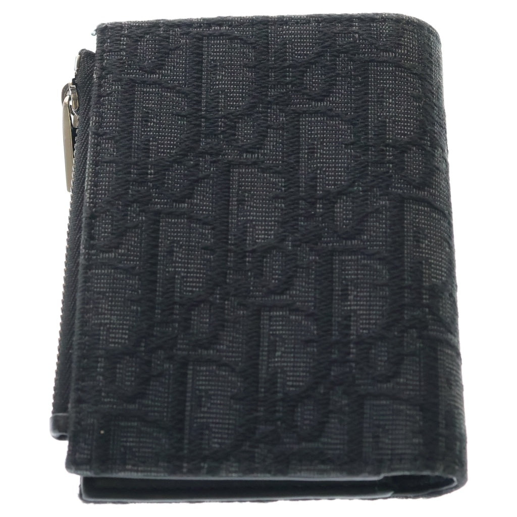DIOR(ディオール) オブリーク ジャガード デニム 二つ折り財布 ジッピーウォレット ブラック