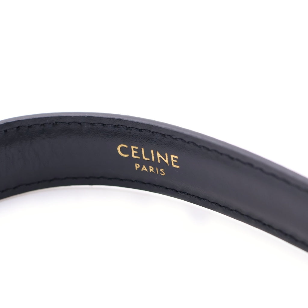 CELINE(セリーヌ) スモールトリオンフ バックル レザー ベルト ブラック レディース