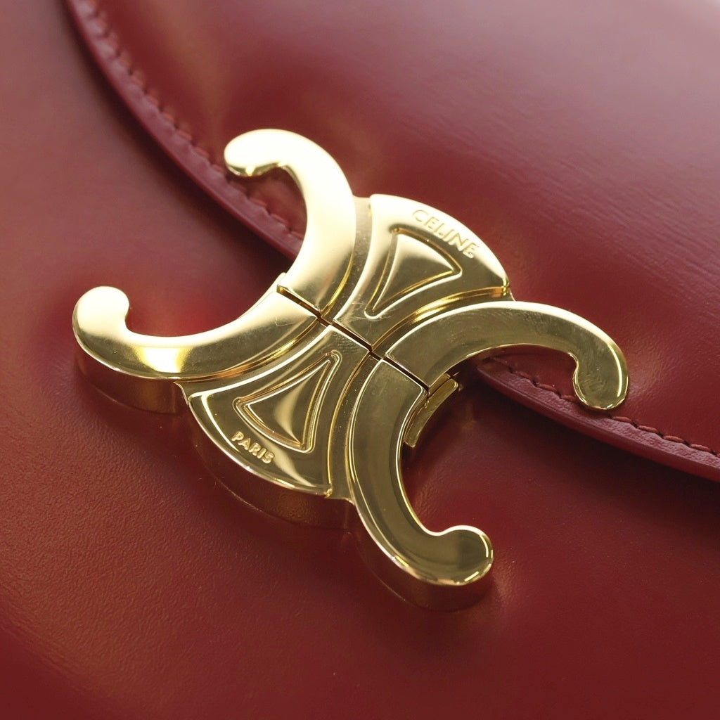 CELINE(セリーヌ) ショルダーバッグティーン ブザス トリオンフ ショルダーバッグ レッド レザー ゴールド金具 レディース
