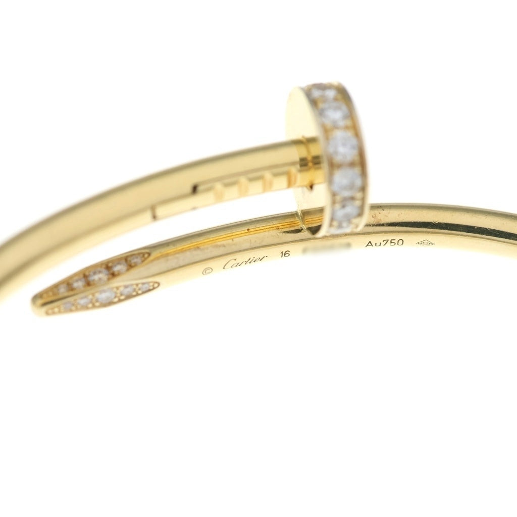 Cartier(カルティエ) ジュストアンクル ダイヤ ブレスレット イエローゴールド Au750YG #16 レディース