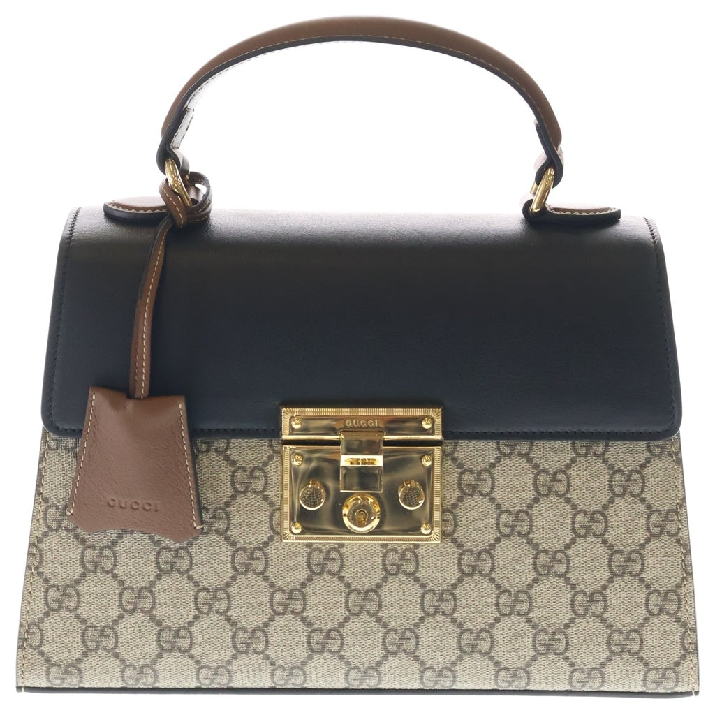 GUCCI(グッチ) GG パドロック 2WAYハンドバッグ ショルダーバッグ ベージュ/ブラック 779802 レディース