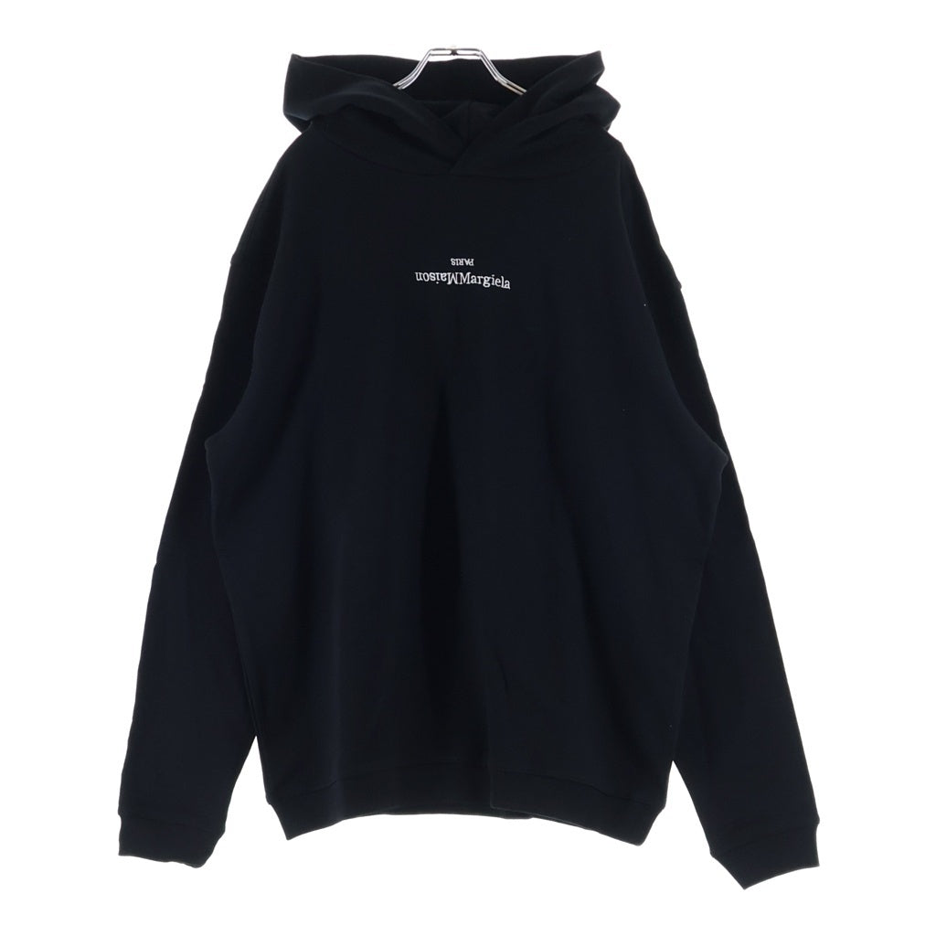 MM6 Maison Margiela(エムエムシックスメゾンマルジェラ) 22AWフロントロゴ プルオーバーフーディー パーカー 反転ロゴ ブラック S50GU0167