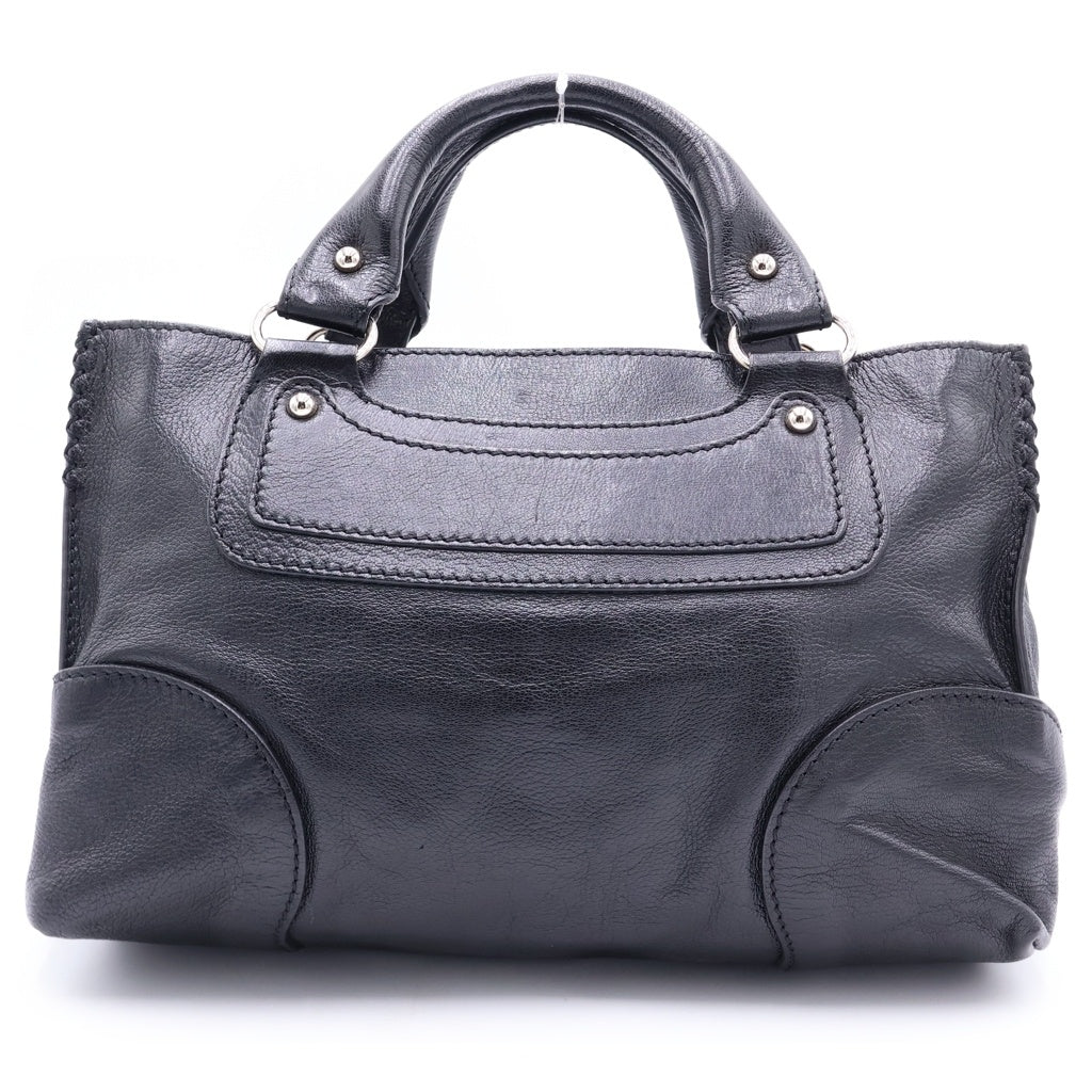 CELINE(セリーヌ) ロゴ レザー ブギーバッグ 馬車 ハンドバッグ ブラック シルバー金具 レディース