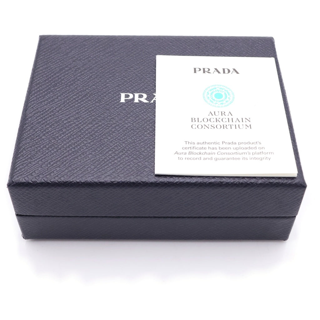 PRADA(プラダ) サフィアーノ レザー ミニウォレット 二つ折り財布 カードケース 1ML047 ブラック