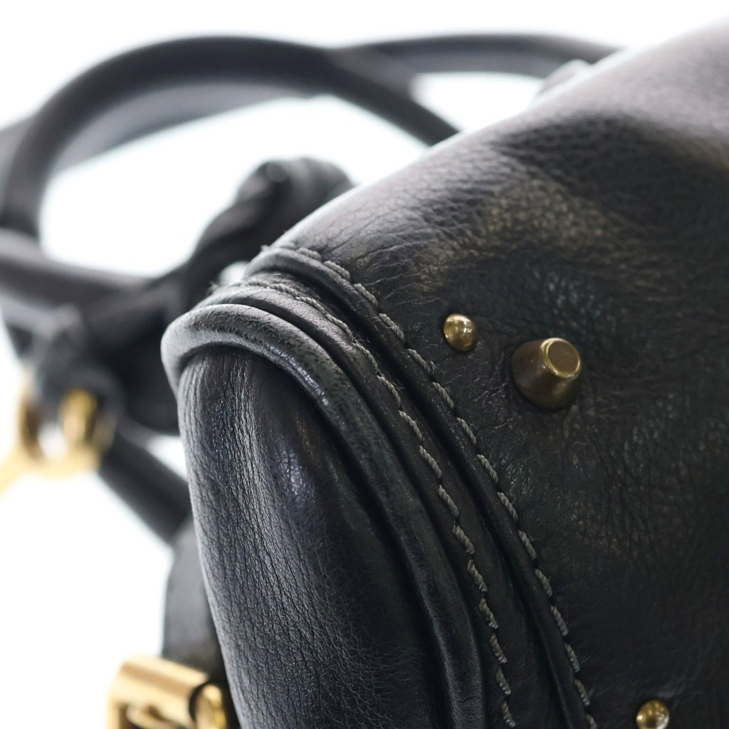 Chloe(クロエ) パディントン ハンドバッグ ブラック レザー ゴールド金具 レディース