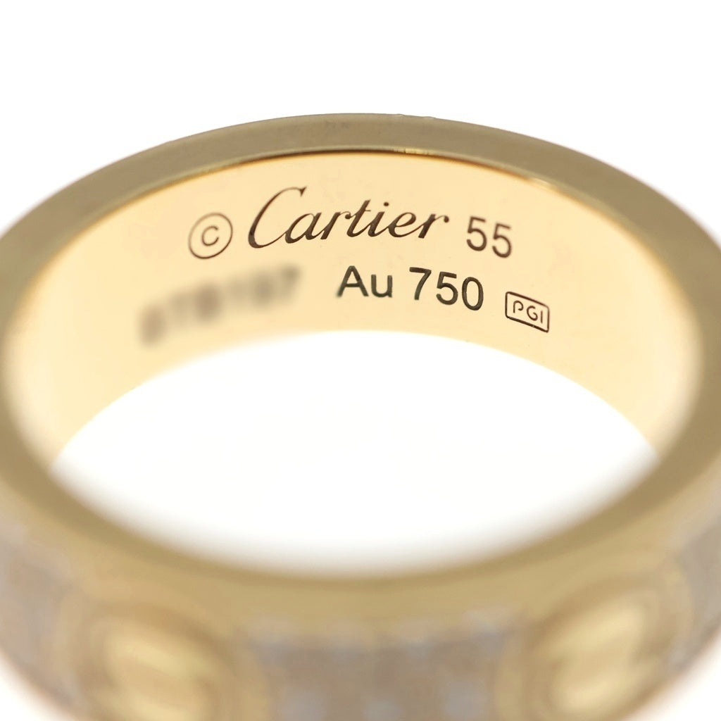 Cartier(カルティエ) ラブリング パヴェダイヤ リング 750PG ピンクゴールド 指輪 レディース
