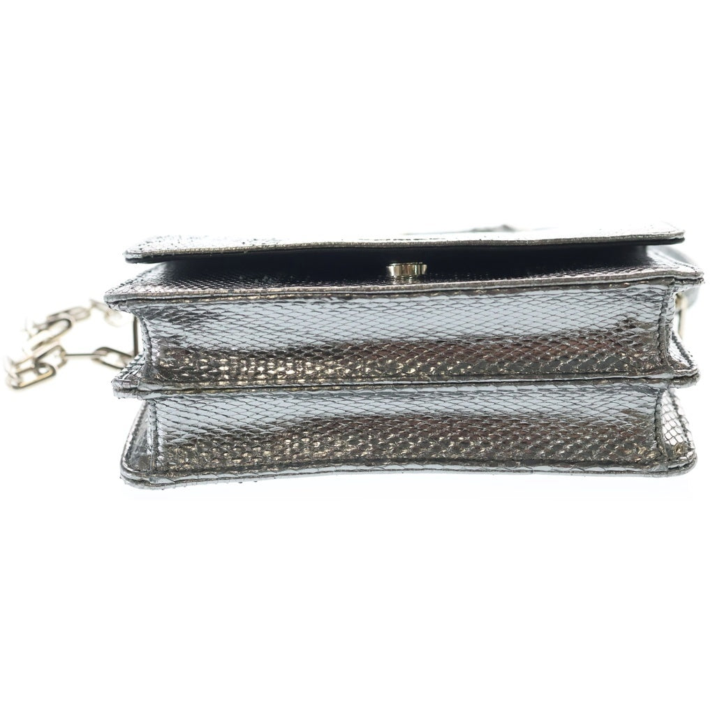 PRADA(プラダ) ショルダーバッグ ミニバッグ シルバー パイソン シルバー金具 レディース