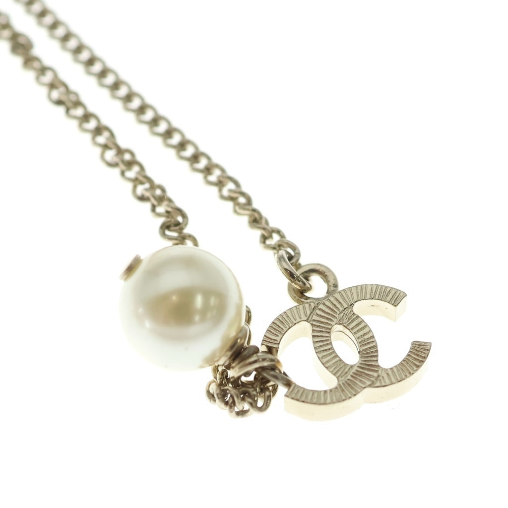 CHANEL(シャネル) ココマーク 2連 パール ネックレス ペンダント チェーン ホワイト×ゴールド レディース