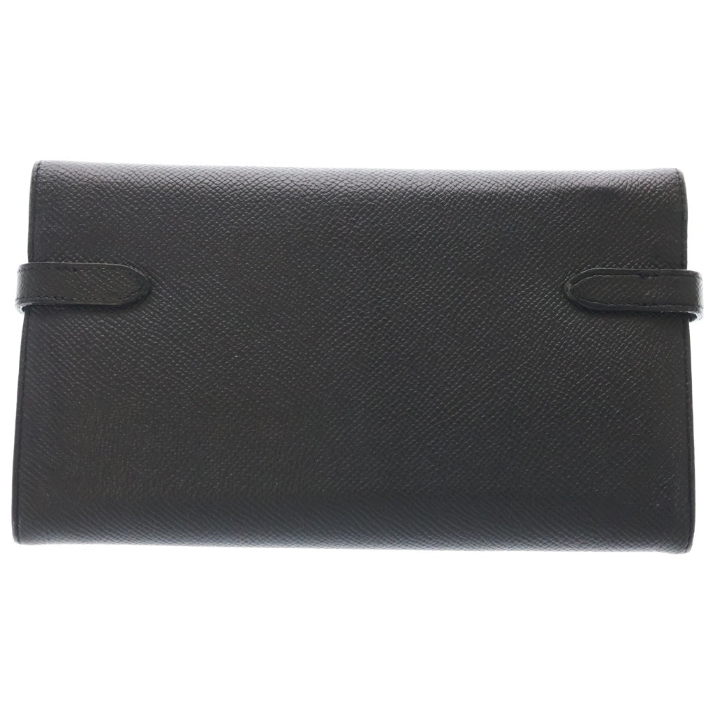 HERMES(エルメス) ケリーウォレットロング 長財布 カードケース ブラック エプソン □R刻印 シルバー金具