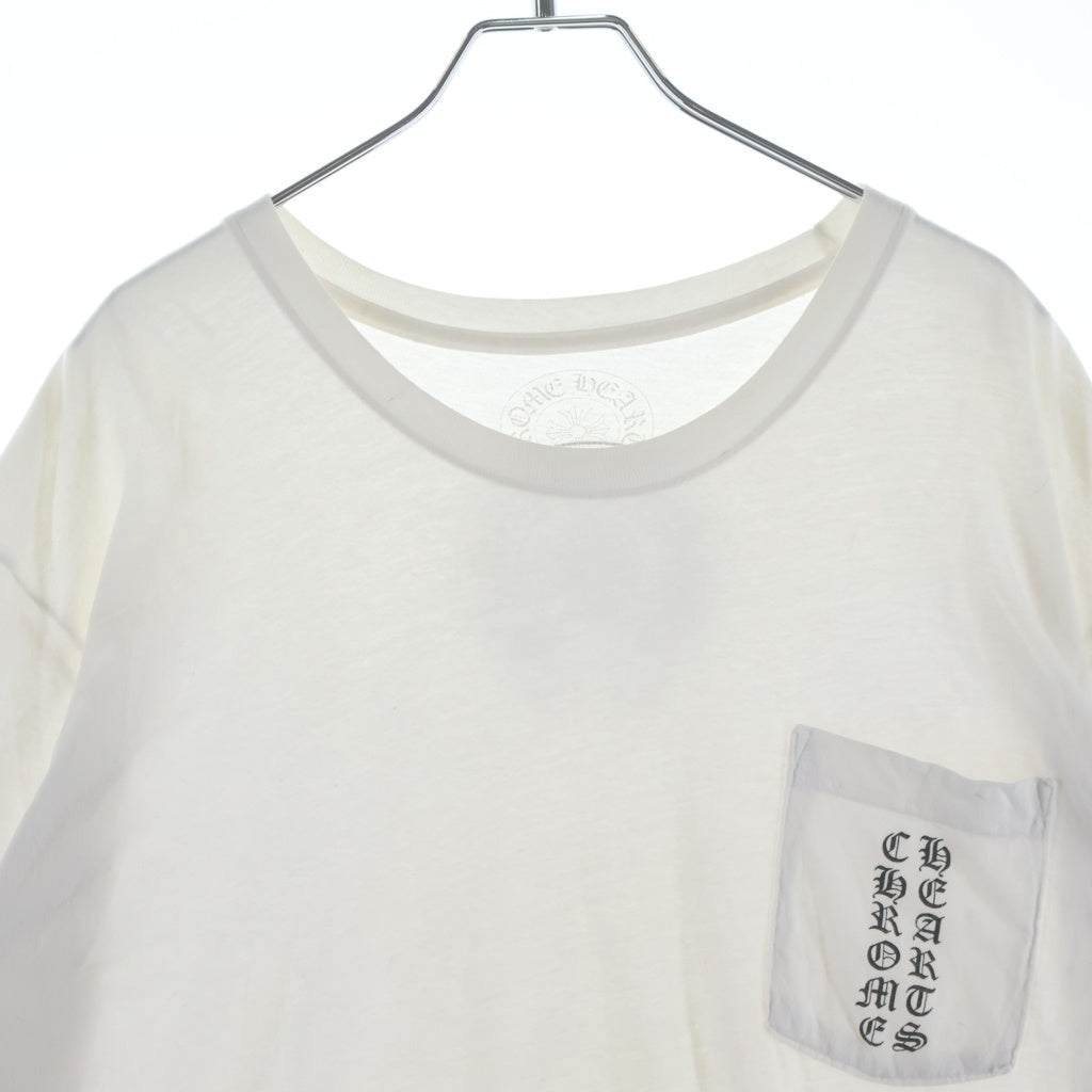 CHROME HEARTS(クロムハーツ) Side Logo サイドロゴ ホースシュー 半袖カットソー ポケット Tシャツ ホワイト コットン