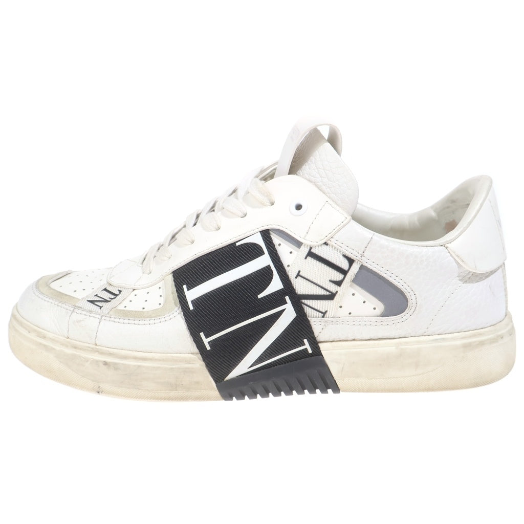 VALENTINO(ヴァレンティノ) VLTN ロゴ レザー レースアップ ローカットシューズ スニーカー ホワイト