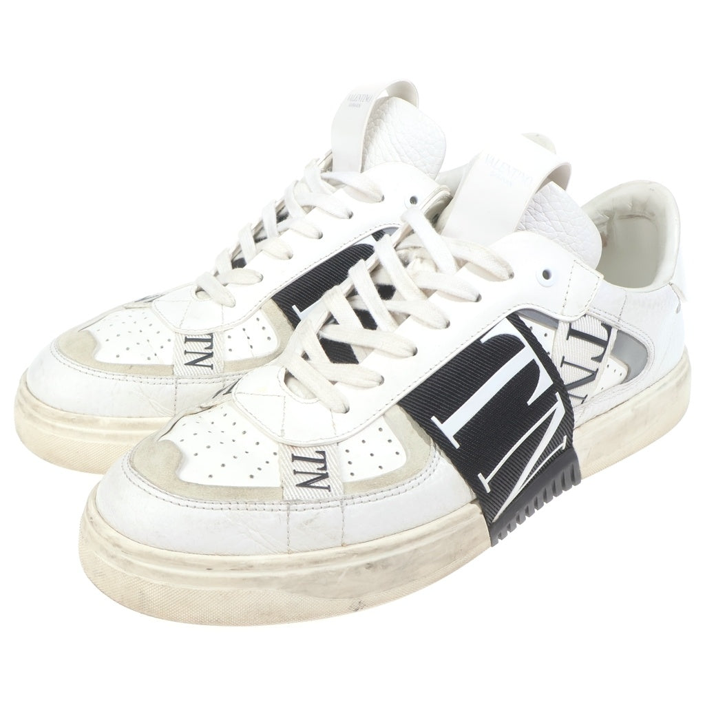 VALENTINO(ヴァレンティノ) VLTN ロゴ レザー レースアップ ローカットシューズ スニーカー ホワイト