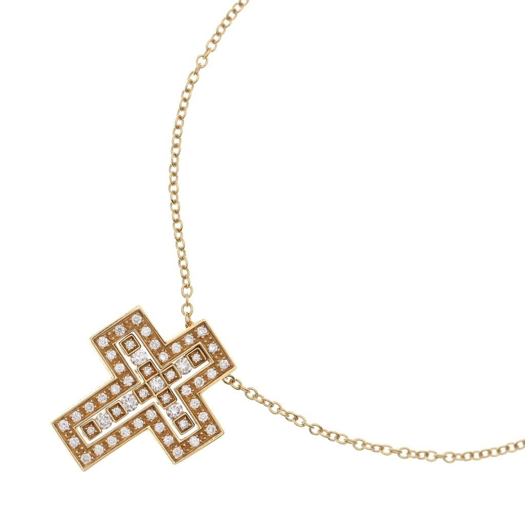 DAMIANI(ダミアーニ) ベルエポック XS ダイヤ クロス ペンダント ネックレス チェーン イエローゴールド 750YG レディース