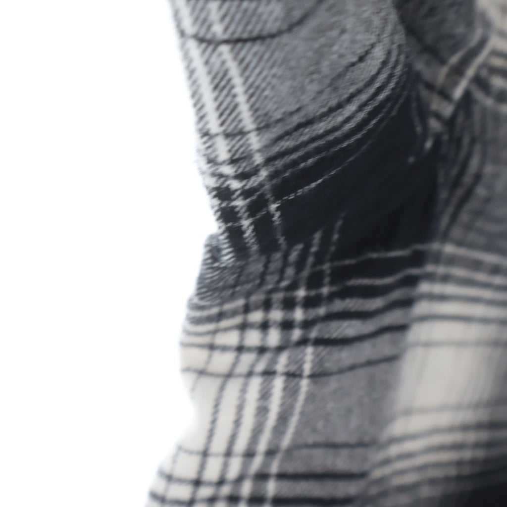 MONCLER(モンクレール) CAMICIA カミシア チェック 長袖シャツ フランネル ホワイト/ブラック コットン