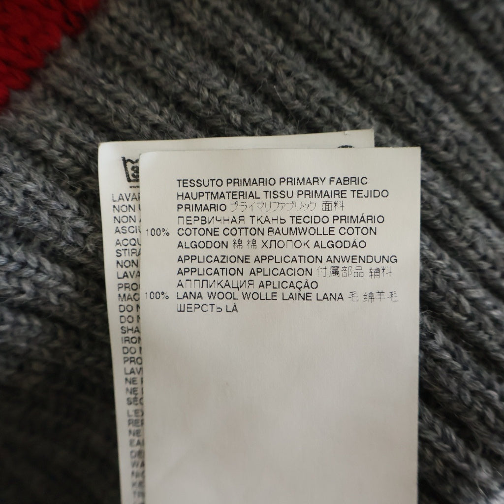 MM6 Maison Margiela(エムエムシックスメゾンマルジェラ) 10 20AW ハーフジップ ニット切り替えスウェット プルオーバー ブラック S30HB0240 レディース