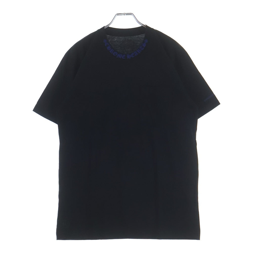 CHROME HEARTS(クロムハーツ) Neck Rogo S/S T-Shirt ネックロゴ 半袖Tシャツ カットソー コットン ブラック/ブルー
