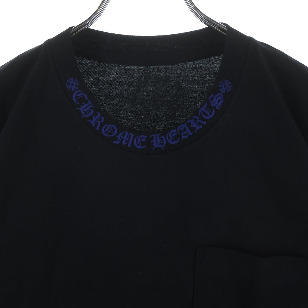 CHROME HEARTS(クロムハーツ) Neck Rogo S/S T-Shirt ネックロゴ 半袖Tシャツ カットソー コットン ブラック/ブルー