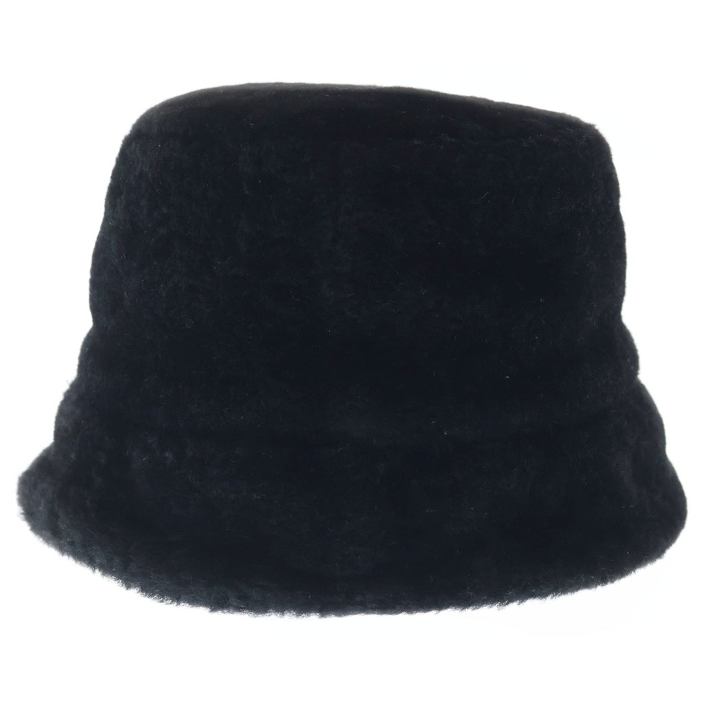 LOEWE(ロエベ) Shearling panama シャーリング パナマ バケットハット 帽子 ロゴ ブラック 0010948222