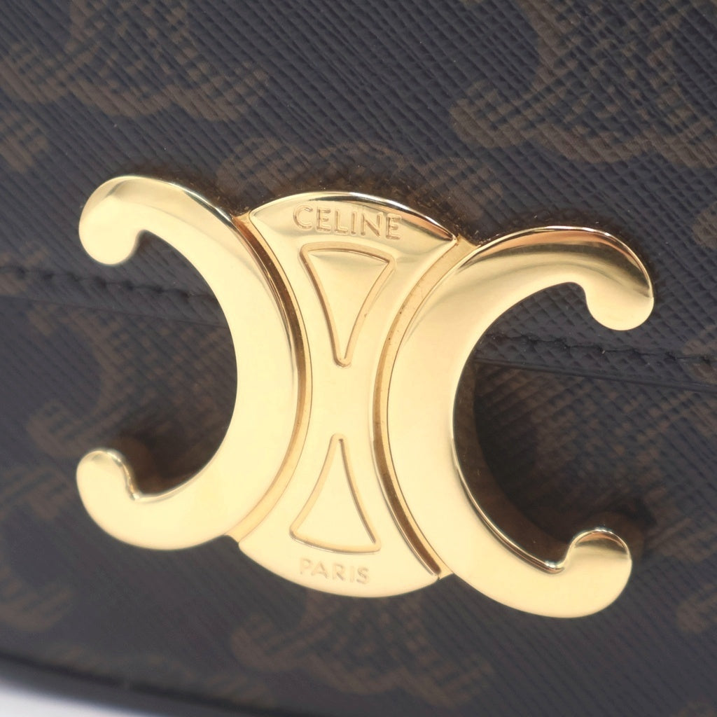 CELINE(セリーヌ) ミニクロード トリオンフ ショルダーバッグ ブラウン PVCレザー レディース