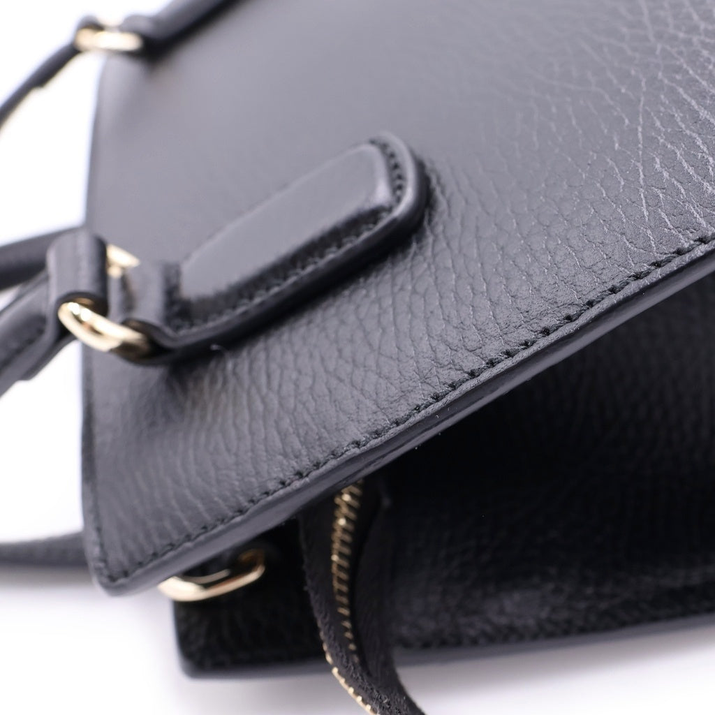GUCCI(グッチ) ソーホー 2WAYバッグ ハンドバッグ ショルダーバッグ ブラック レザー 607722 ゴールド金具 レディース