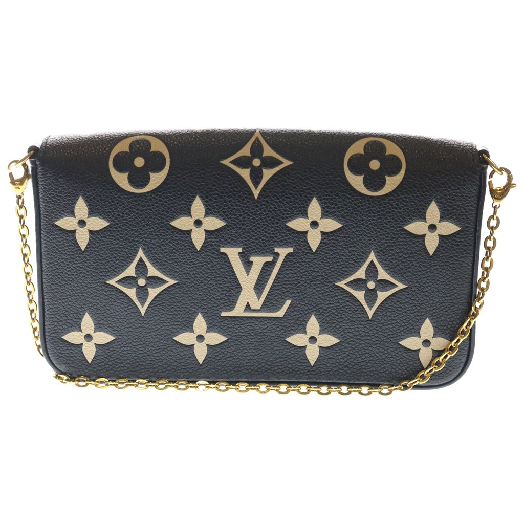 LOUIS VUITTON(ルイヴィトン) モノグラム アンプラント ポシェット・フェリシー バイカラー ショルダーバッグ チェーンバッグ ブラック×ベージュ レザー M82479 ゴールド金具 レディース