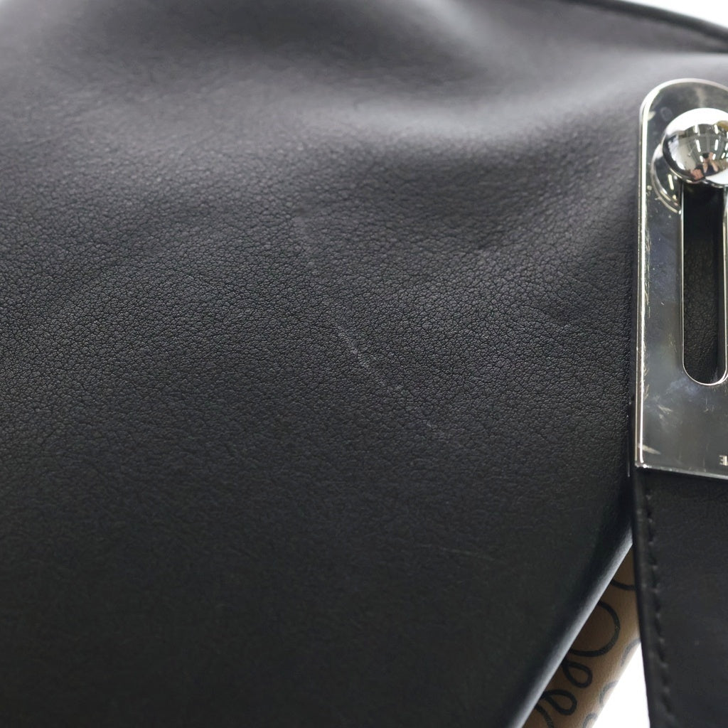 LOEWE(ロエベ) アナグラム ミッシースモール レザー 2WAY ハンド ショルダーバッグ シルバー金具 ブラック/ブラウン レディース