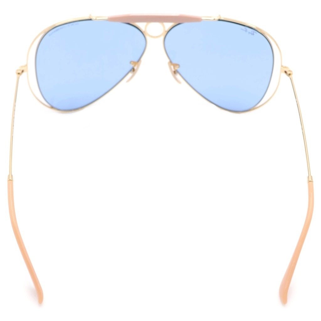 Ray Ban(レイバン) ×DOLCE&GABBANA THE SHOOTER ドルチェアンドガッバーナ サングラス アイウェア メガネ 眼鏡 カラーレンズ メタル ゴールド/ライトブルー RB3138M レディース