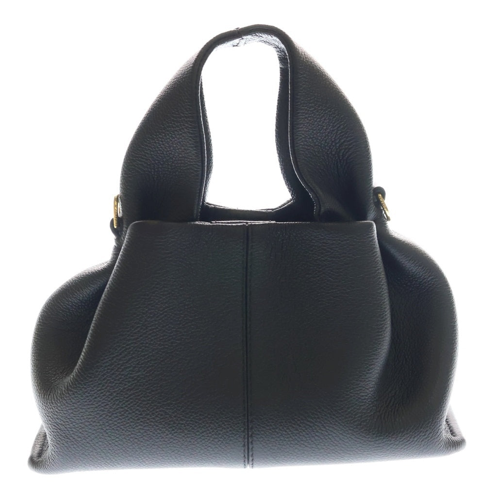 Polene(ポレーヌ) ヌメロ ナーフ ミニハンドバッグ ブラック レザー ゴールド金具 レディース