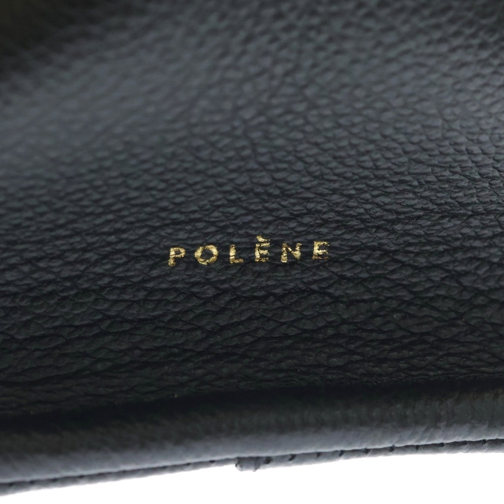 Polene(ポレーヌ) ヌメロ ナーフ ミニハンドバッグ ブラック レザー ゴールド金具 レディース