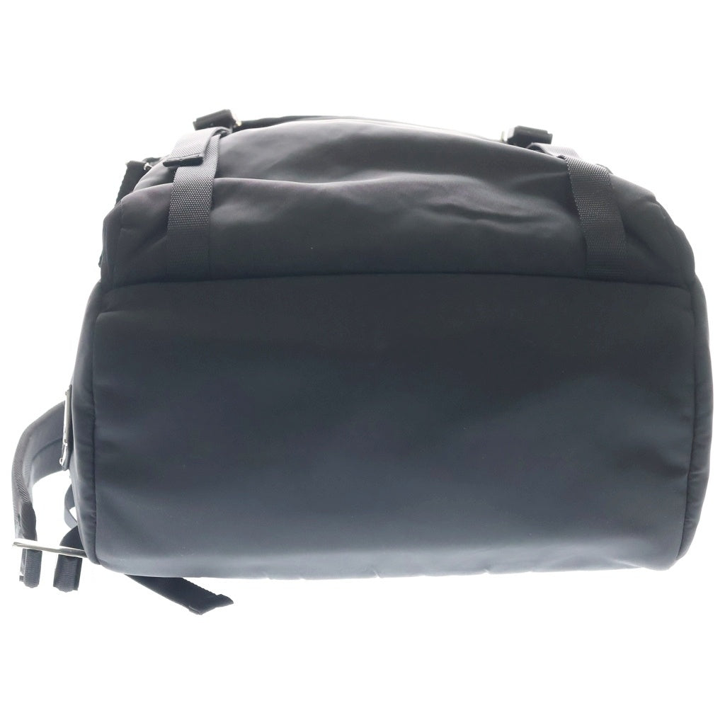 PRADA(プラダ) テスート トライアングルロゴ バックパック リュックサック ブラック ナイロン 2VZ062 シルバー金具