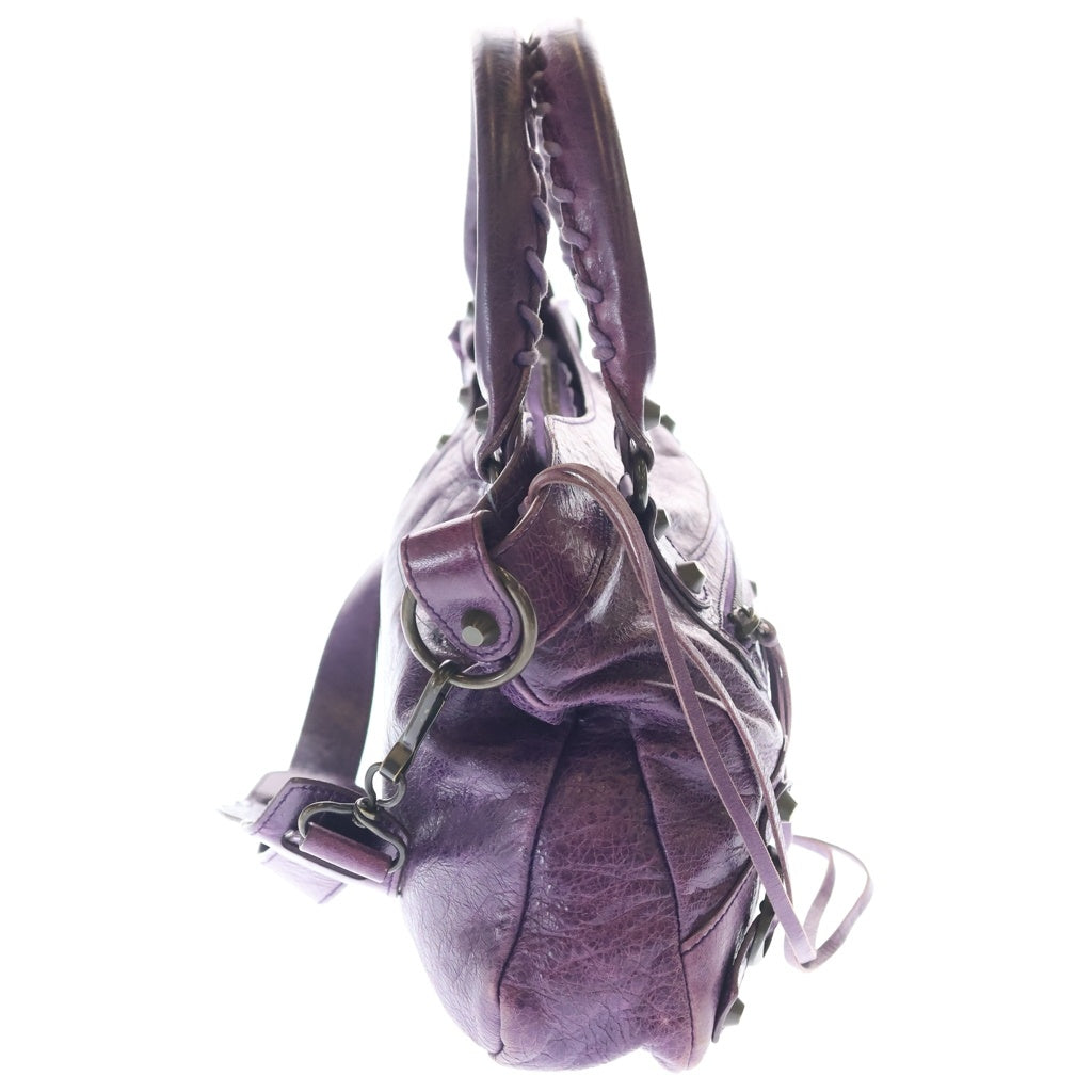 BALENCIAGA(バレンシアガ) ザ ファースト レザー 2WAY ハンドバッグ ショルダーバッグ パープル 103208 レディース