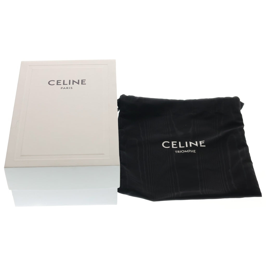 CELINE(セリーヌ) ティーン トリオンフ ショルダーバッグ ブラック シャイニーカーフスキン 188423BF4.38NO ゴールド金具 レディース