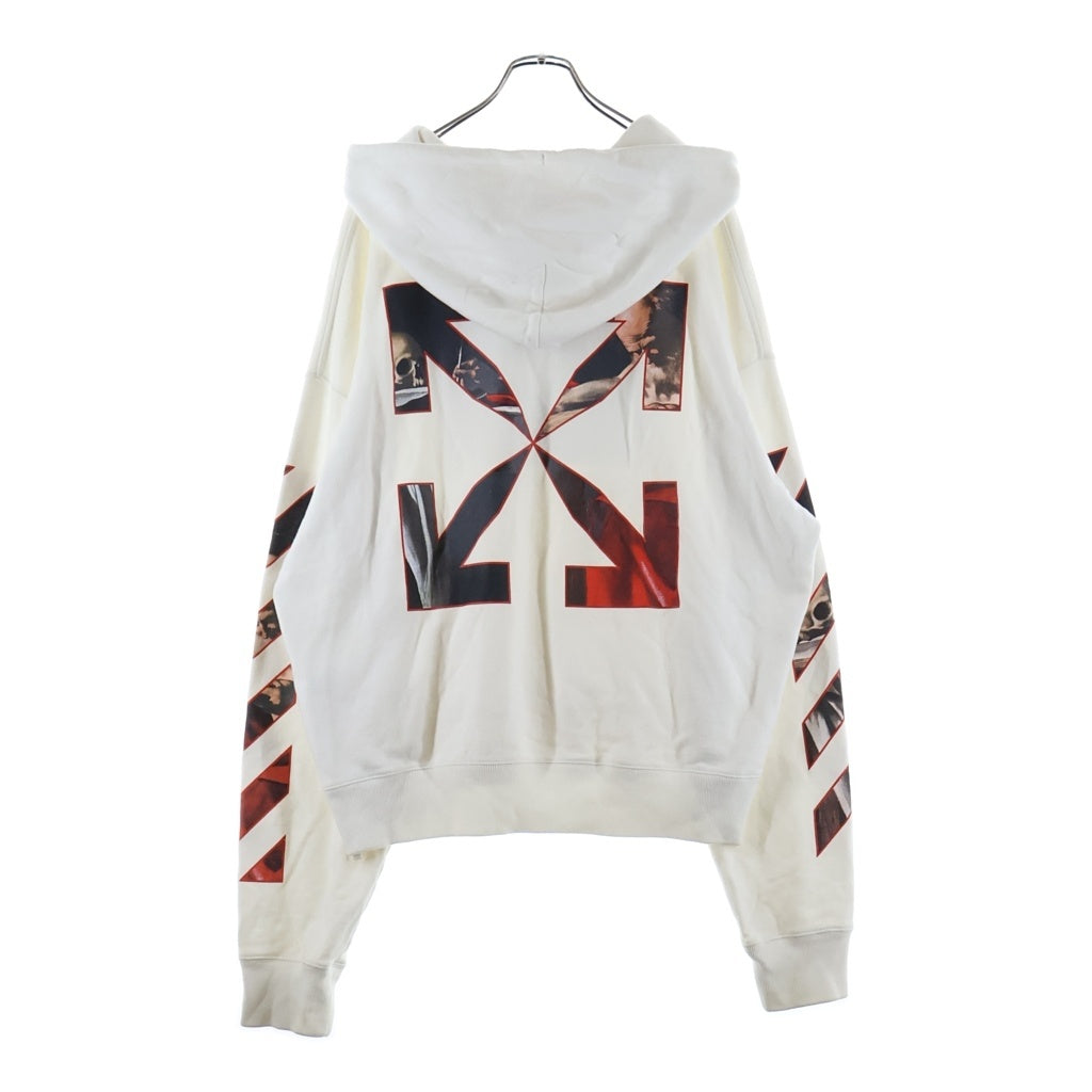 OFF-WHITE(オフホワイト) プリントプルーオーバーフーディー パーカー ホワイト #XL