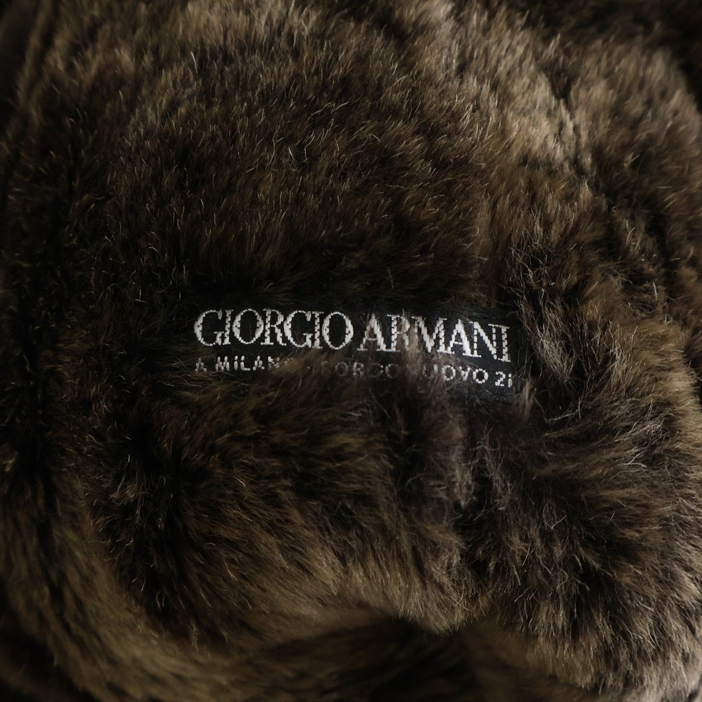 ARMANI(アルマーニ) ラムスキン ムートンジャケット ファー アウター #42 ブラウン レディース