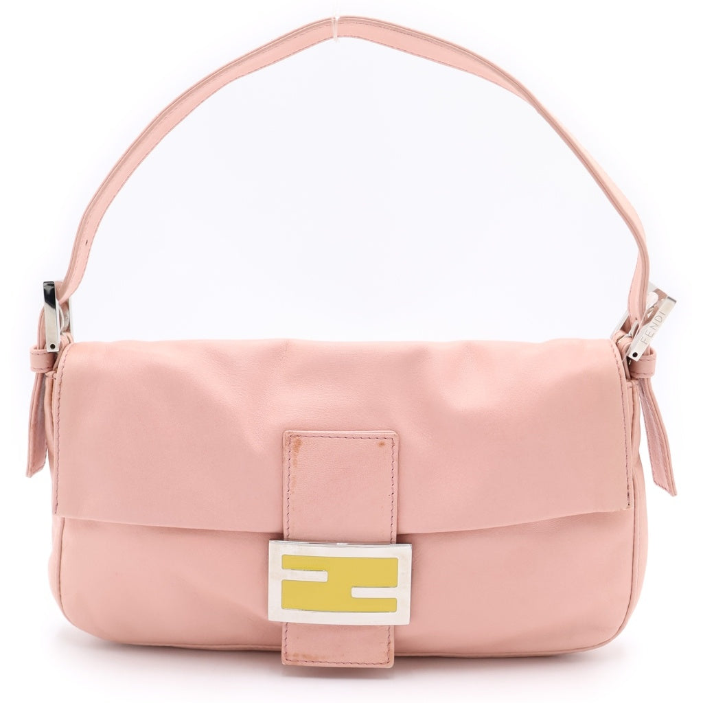 FENDI(フェンディ) マンマバケット ハンドバッグ ワンショルダーバッグ ピンク ナッパレザー シルバー金具 レディース