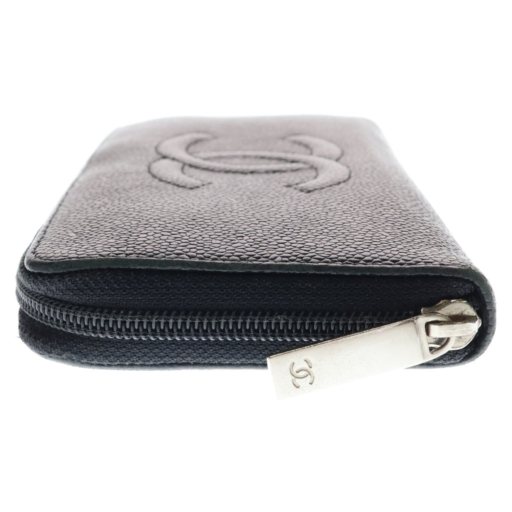 CHANEL(シャネル) ココマーク ラウンドファスナー長財布 ブラック レザー レディース