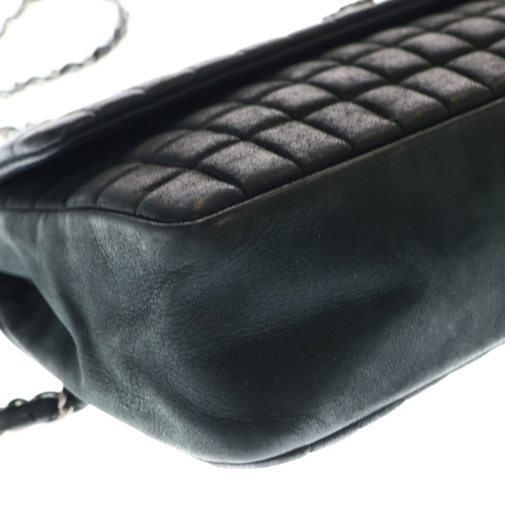 CHANEL(シャネル) チョコバー チェーンショルダーバッグ SフラップWチェーン ブラック ラムスキン シルバー金具 レディース