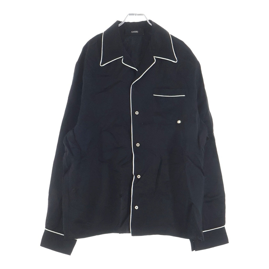 AMIRI(アミリ) Jacquard Pajama Shirt ジャカード パジャマシャツ 長袖シャツ フローラル レーヨン ブラック AMTOSH1058