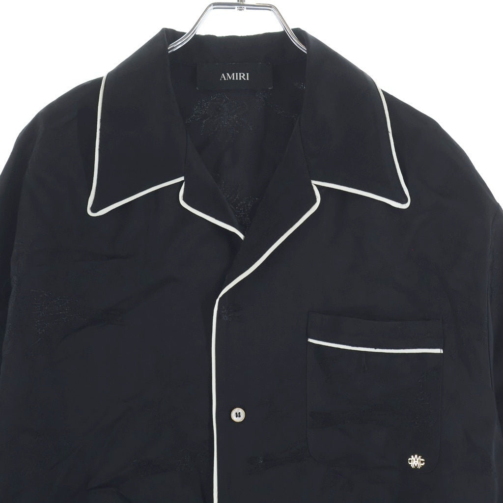 AMIRI(アミリ) Jacquard Pajama Shirt ジャカード パジャマシャツ 長袖シャツ フローラル レーヨン ブラック AMTOSH1058
