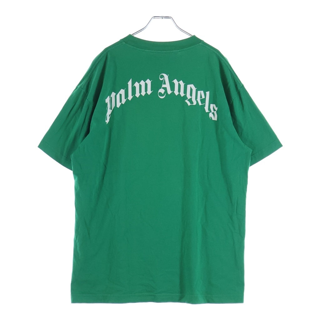 Palm Angels(パームエンジェルス) 半袖Tシャツ カットソー 両面プリント クロコダイル ワニ ロゴ コットン グリーン PMAA001R21JER002