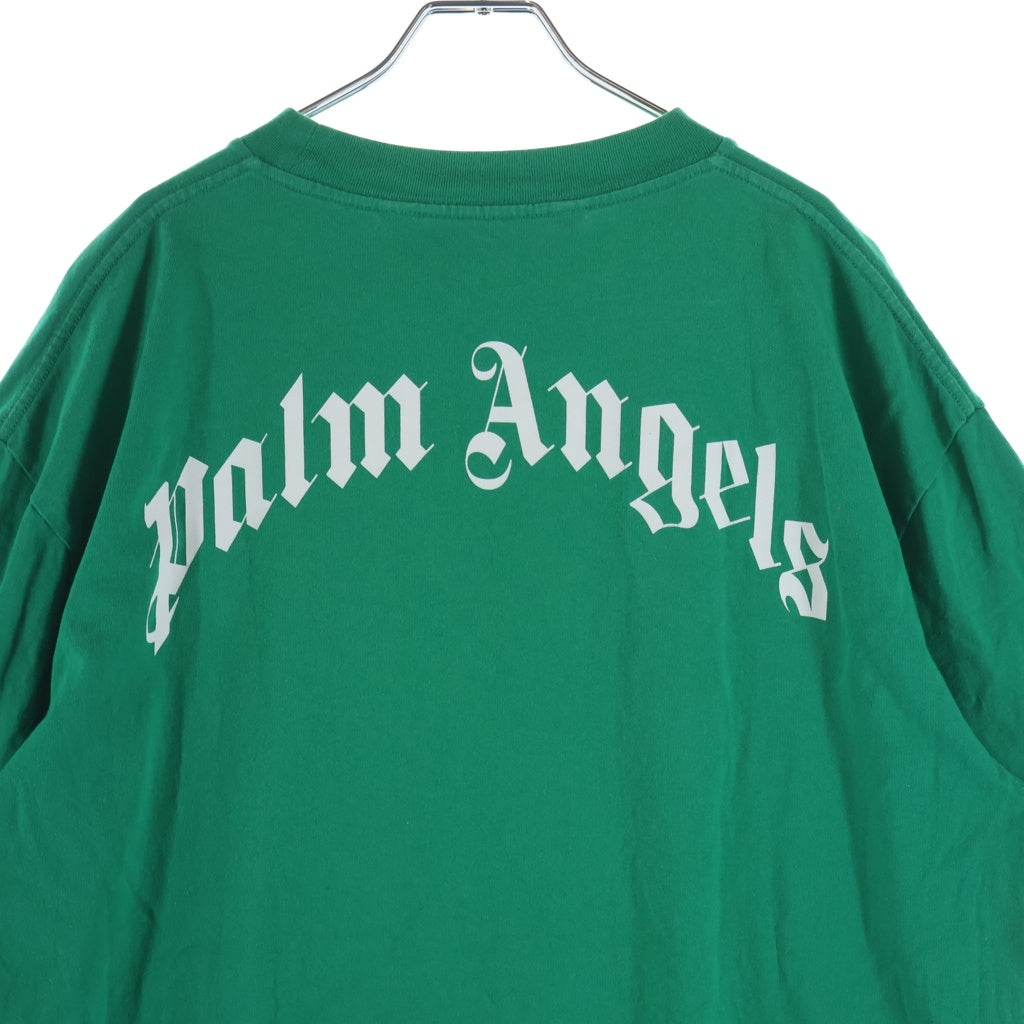 Palm Angels(パームエンジェルス) 半袖Tシャツ カットソー 両面プリント クロコダイル ワニ ロゴ コットン グリーン PMAA001R21JER002