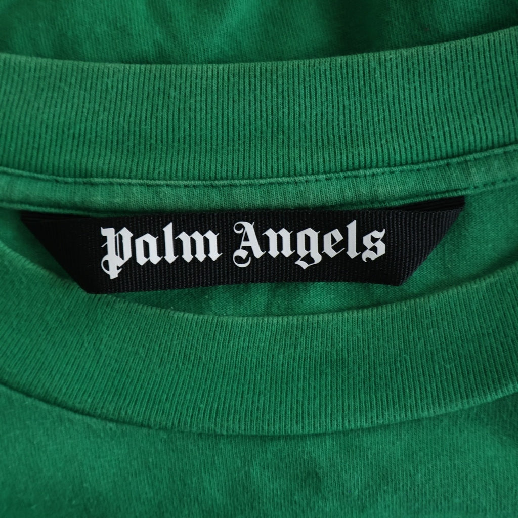 Palm Angels(パームエンジェルス) 半袖Tシャツ カットソー 両面プリント クロコダイル ワニ ロゴ コットン グリーン PMAA001R21JER002