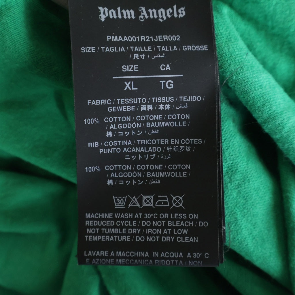 Palm Angels(パームエンジェルス) 半袖Tシャツ カットソー 両面プリント クロコダイル ワニ ロゴ コットン グリーン PMAA001R21JER002