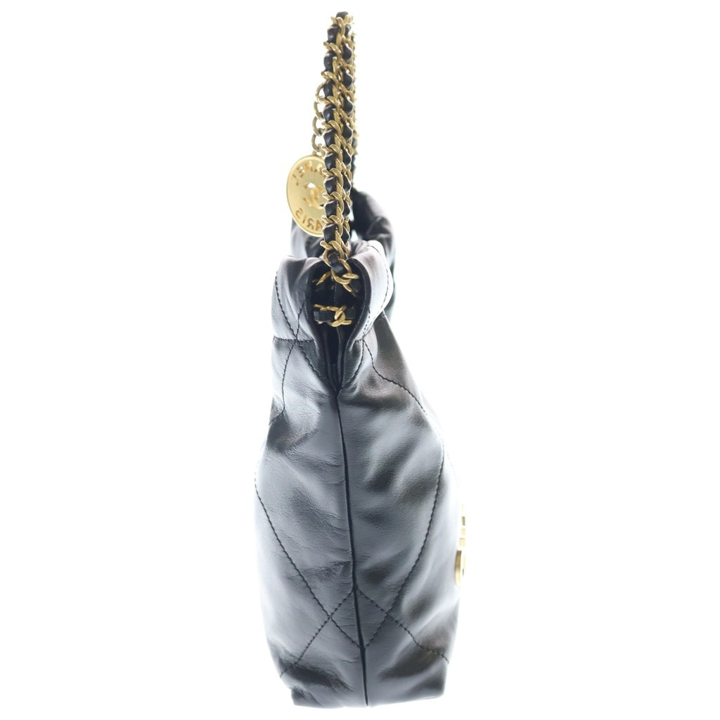 CHANEL(シャネル) シャネル22 ミニ ショルダーバッグ チェーンバッグ ブラック カーフレザー AS3980 ゴールド金具 レディース
