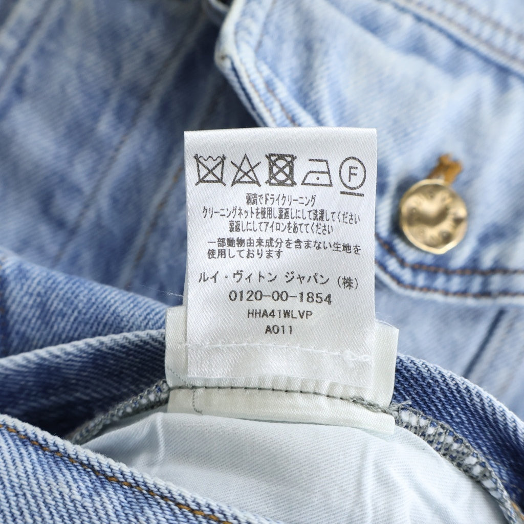 LOUIS VUITTON(ルイヴィトン) ステープルズエディション コットン×レザーデニムジャケット インディゴブルー