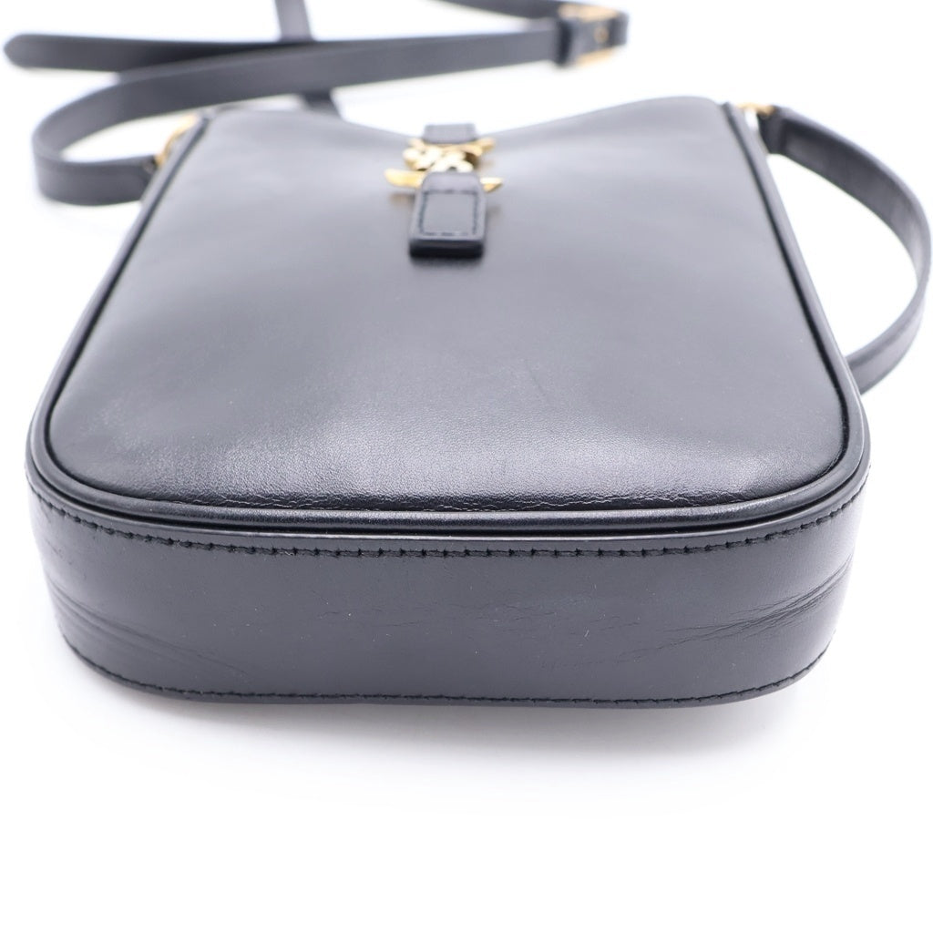 SAINT LAURENT PARIS(サンローランパリ) LE5A7 ミニバーティカル ショルダーバッグ フォンショルダー ブラック レザー ゴールド金具 レディース