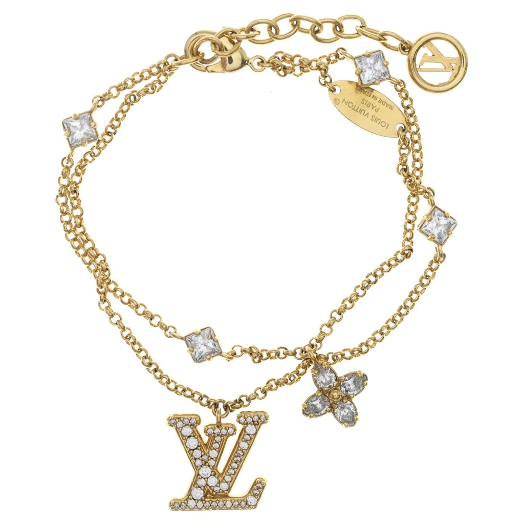 LOUIS VUITTON(ルイヴィトン) ブレスレット レディ ラインストーン ゴールド M1582A レディース