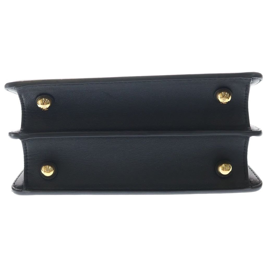 FENDI(フェンディ) ピーカブー アイシーユー プチ カーフレザー ゴールド金具 2WAY ハンドバッグ ショルダーバッグ ブラック 8BN335 レディース